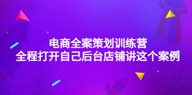 电商全案策划训练营：全程打开自己后台店铺讲这个案例（9节课时）-淘金创客