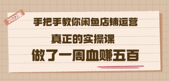 2022版《手把手教你闲鱼店铺运营》真正的实操课做了一周血赚五百(16节课)-淘金创客