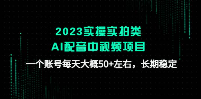 2023实操实拍类AI配音中视频项目，一个账号每天大概50+左右，长期稳定-淘金创客