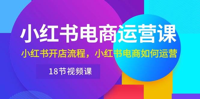 小红书·电商运营课：小红书开店流程，小红书电商如何运营（18节视频课）-淘金创客