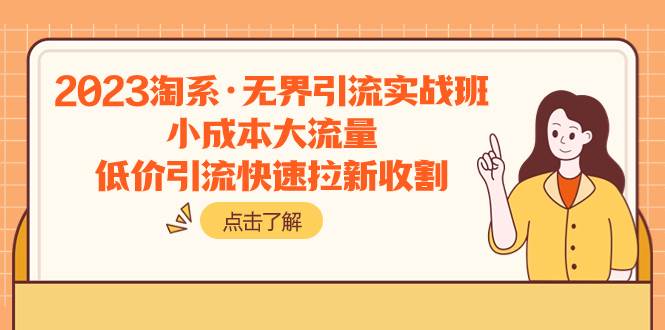 2023淘系·无界引流实战班：小成本大流量，低价引流快速拉新收割-淘金创客