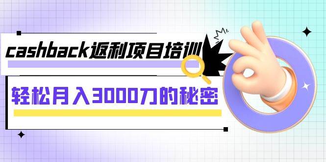 cashback返利项目培训：轻松月入3000刀的秘密（8节课）-淘金创客