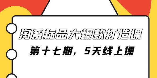 淘系标品大爆款打造课-第十七期，5天线上课-淘金创客