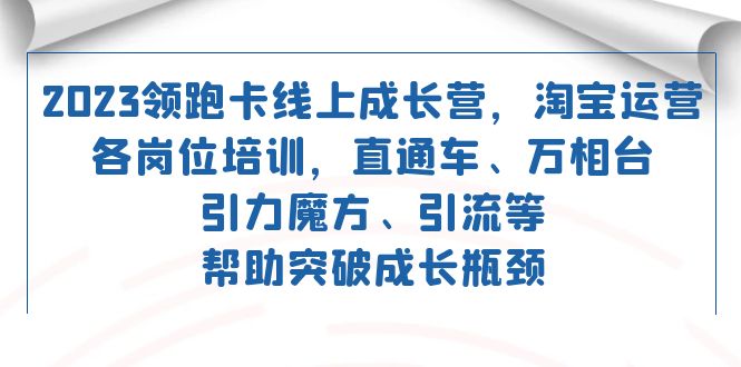 2023领跑·卡 线上成长营 淘宝运营各岗位培训 直通车 万相台 引力魔方 引流-淘金创客