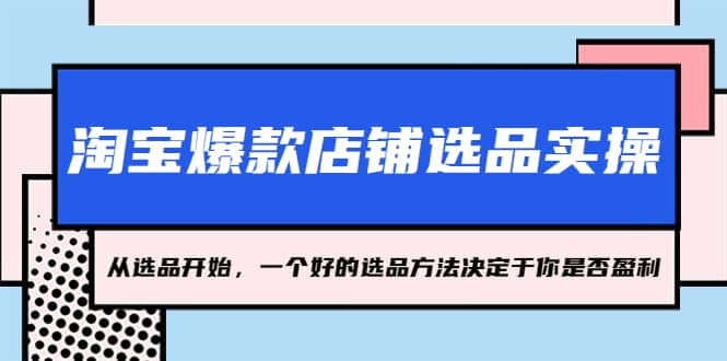 淘宝爆款店铺选品实操，2023从选品开始，一个好的选品方法决定于你是否盈利-淘金创客