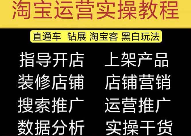 2023淘宝开店教程0基础到高级全套视频网店电商运营培训教学课程（2月更新）-淘金创客