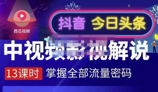 嚴如意·中视频影视解说—掌握流量密码，自媒体运营创收，批量运营账号-淘金创客