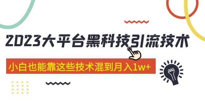 价值4899的2023大平台黑科技引流技术 29节课-淘金创客