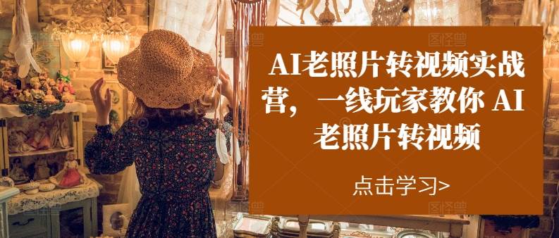AI老照片转视频实操训练营，一线玩家教你AI老照片转视频-淘金创客
