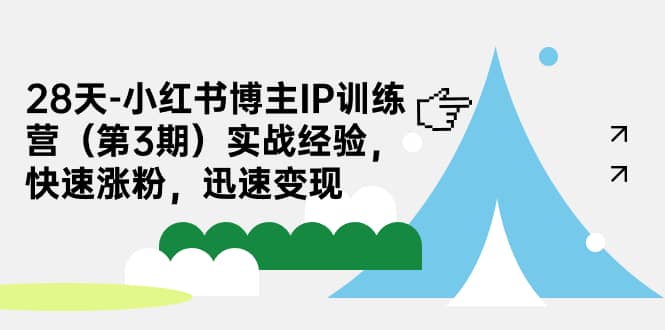 28天-小红书博主IP训练营（第3期）实战经验，快速涨粉，迅速变现-淘金创客