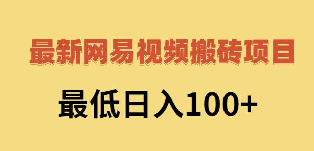 2022网易视频搬砖赚钱，日收益120（视频教程+文档）-淘金创客