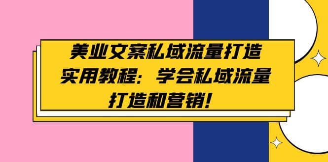 美业文案私域流量打造实用教程：学会私域流量打造和营销-淘金创客