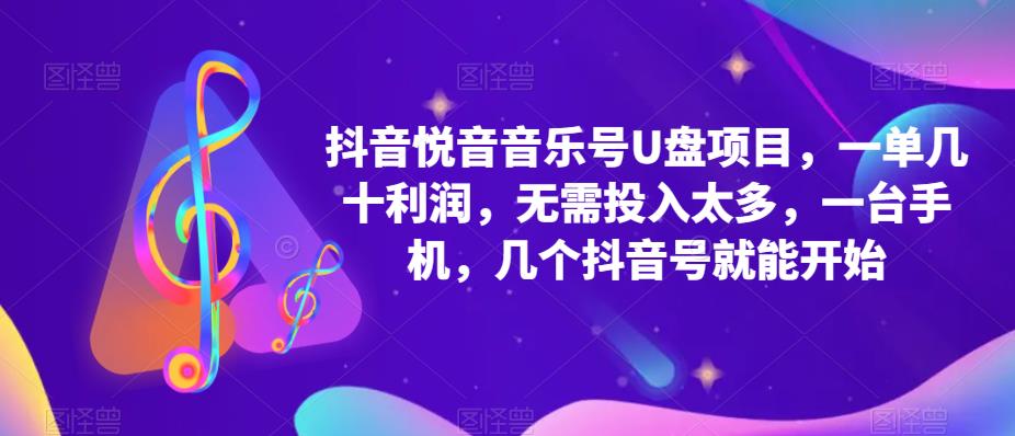 抖音音乐号U盘项目 一单几十利润 无需投入太多 一台手机 几个抖音号就开始-淘金创客