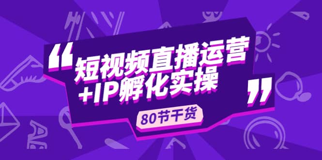 短视频直播运营+IP孵化实战：80节干货实操分享-淘金创客