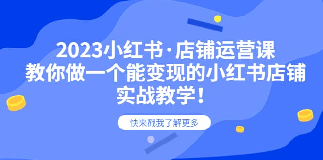 2023小红书·店铺运营课，教你做一个能变现的小红书店铺，20节-实战教学-淘金创客