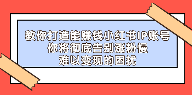 教你打造能赚钱小红书IP账号，了解透彻小红书的真正玩法-淘金创客