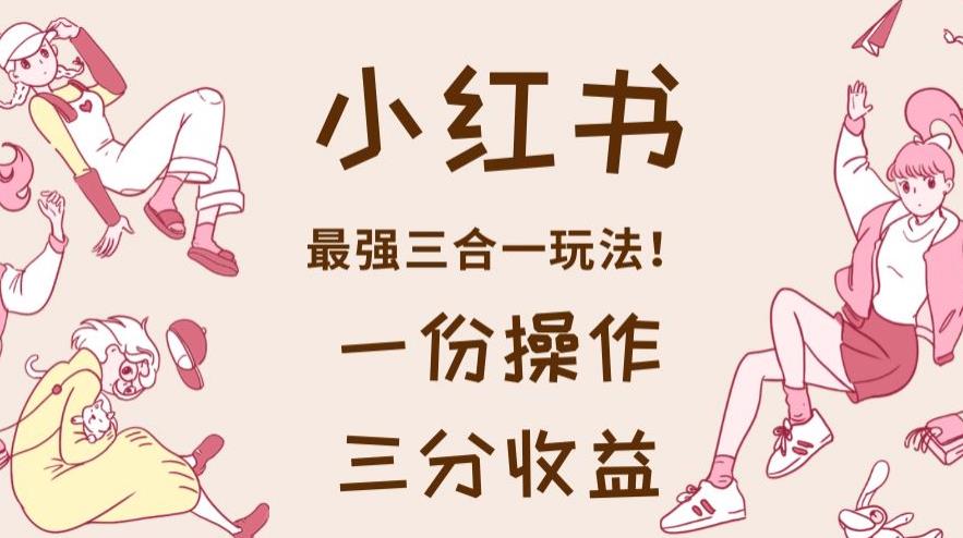 小红书最强三合一玩法，一份操作获得三份收益！【揭秘】-淘金创客