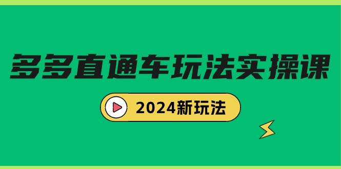 多多直通车玩法实战课，2024新玩法（7节课）-淘金创客