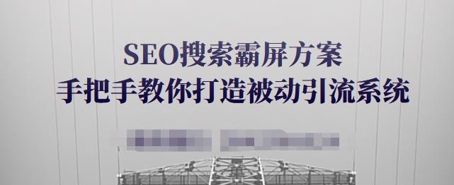 SEO搜索霸屏方案，手把手教你打造被动引流系统【视频课程】-淘金创客