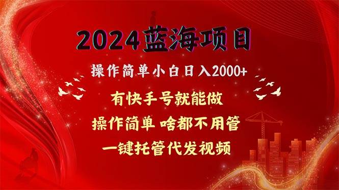 2024蓝海项目，网盘拉新，操作简单小白日入2000+，一键托管代发视频，…-淘金创客