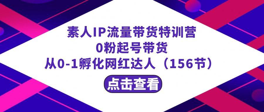 繁星·计划素人IP流量带货特训营：0粉起号带货 从0-1孵化网红达人（156节）-淘金创客