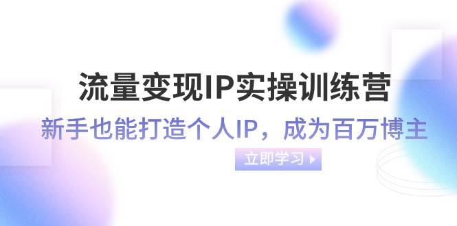 流量变现-IP实操训练营：新手也能打造个人IP，成为百万博主（46节课）-淘金创客