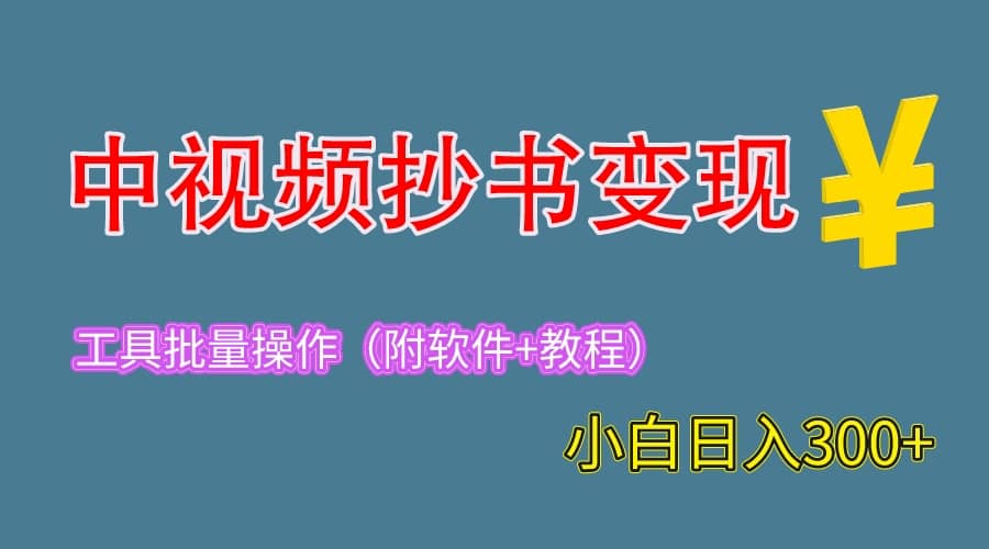 2023中视频抄书变现（附工具+教程），一天300+，特别适合新手操作的副业-淘金创客