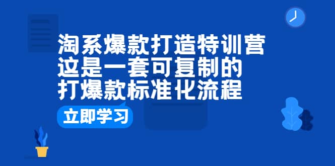 淘系爆款打造特训营：这是一套可复制的打爆款标准化流程-淘金创客