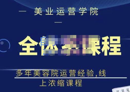 网红美容院全套营销落地课程，多年美容院运营经验，线上浓缩课程-淘金创客