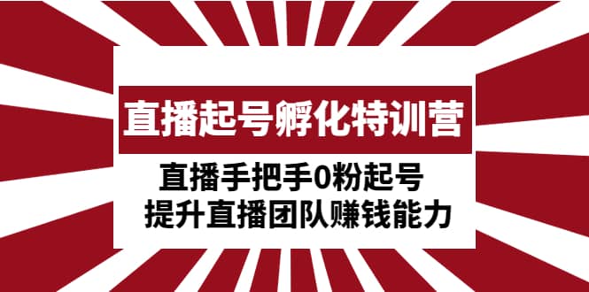 直播起号孵化特训营：直播手把手0粉起号 提升直播团队赚钱能力-淘金创客