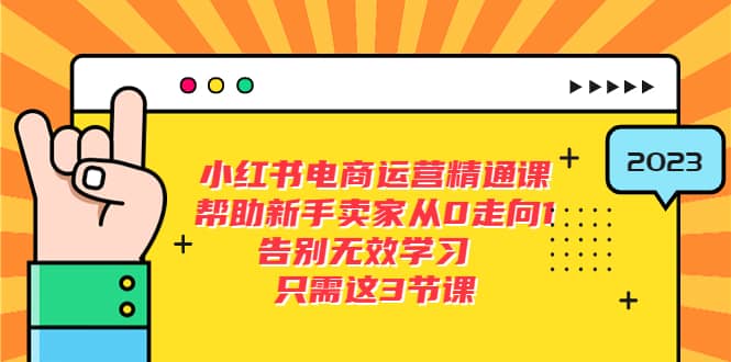小红书电商·运营精通课，帮助新手卖家从0走向1 告别无效学习（7节视频课）-淘金创客