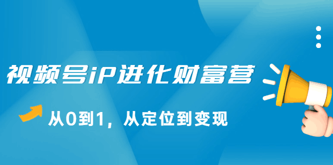 视频号iP进化财富营第1期，21天从0到1，从定位到变现-淘金创客