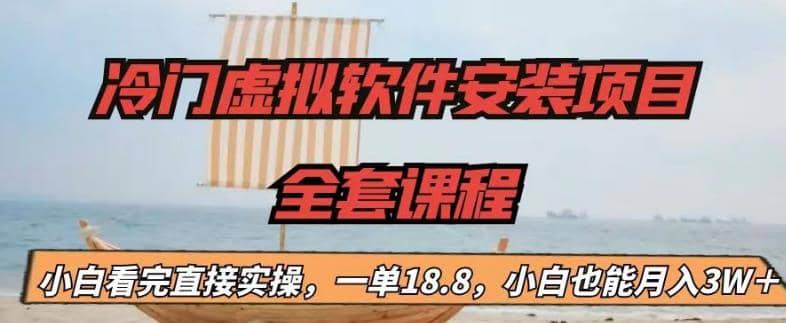 冷门虚拟软件安装项目，一单18.8，小白也能月入3W＋-淘金创客