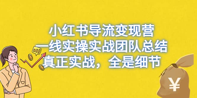 小红书导流变现营，一线实战团队总结，真正实战，全是细节，全平台适用-淘金创客