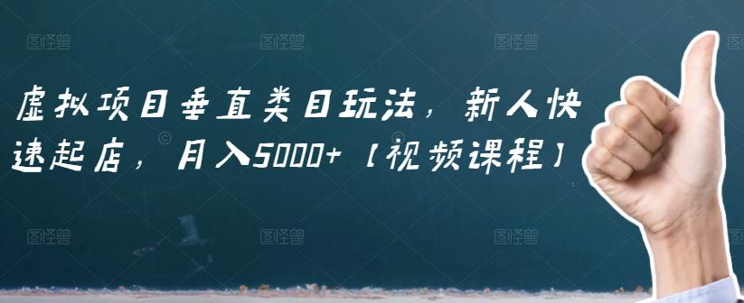 虚拟项目垂直类目玩法，新人快速起店，月入5000+【视频课程】-淘金创客