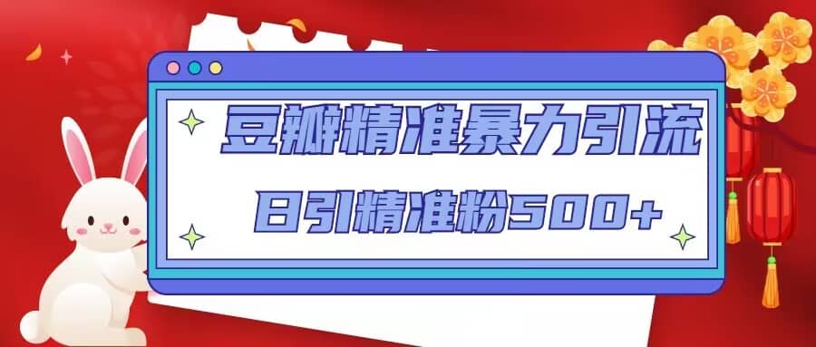 豆瓣精准暴力引流，日引精准粉500+【12视频课】-淘金创客