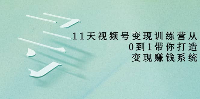 好望角·11天视频号变现训练营，从0到1打造变现赚钱系统（价值398）-淘金创客