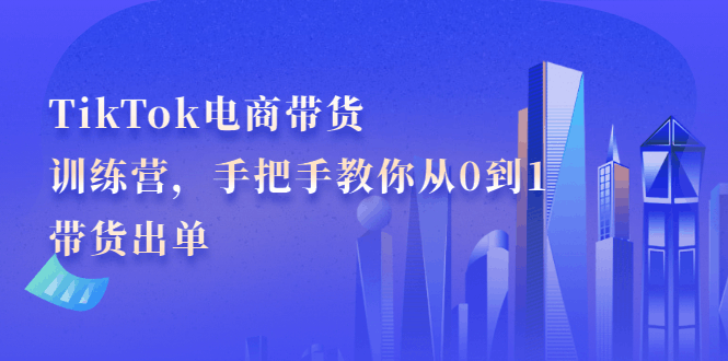 TikTok电商带货训练营，手把手教你从0到1带货出单-淘金创客