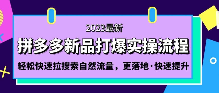 拼多多-新品打爆实操流程：轻松快速拉搜索自然流量，更落地·快速提升-淘金创客