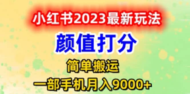 最新小红书颜值打分玩法，日入300+闭环玩法-淘金创客