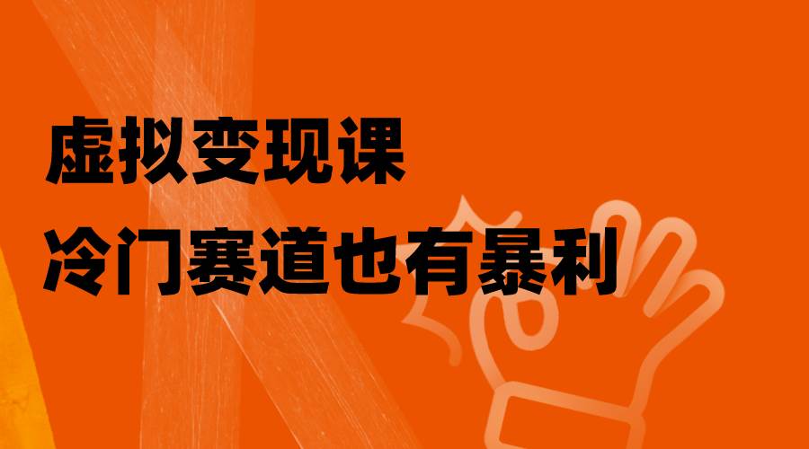 虚拟变现课，冷门赛道也有暴利，手把手教你玩转冷门私域-淘金创客