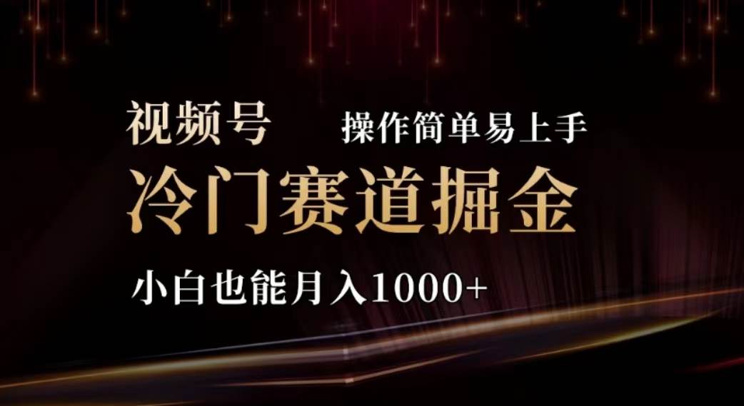2024视频号冷门赛道掘金，操作简单轻松上手，小白也能月入1000+-淘金创客