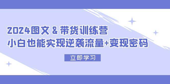 2024 图文+带货训练营，小白也能实现逆袭流量+变现密码-淘金创客