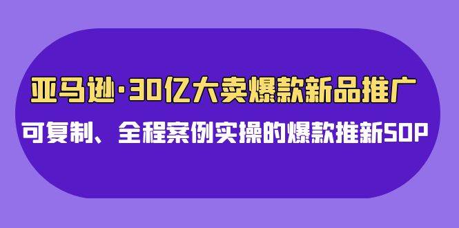 亚马逊30亿·大卖爆款新品推广，可复制、全程案例实操的爆款推新SOP-淘金创客