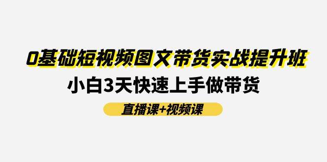 0基础短视频图文带货实战提升班(直播课+视频课)：小白3天快速上手做带货-淘金创客