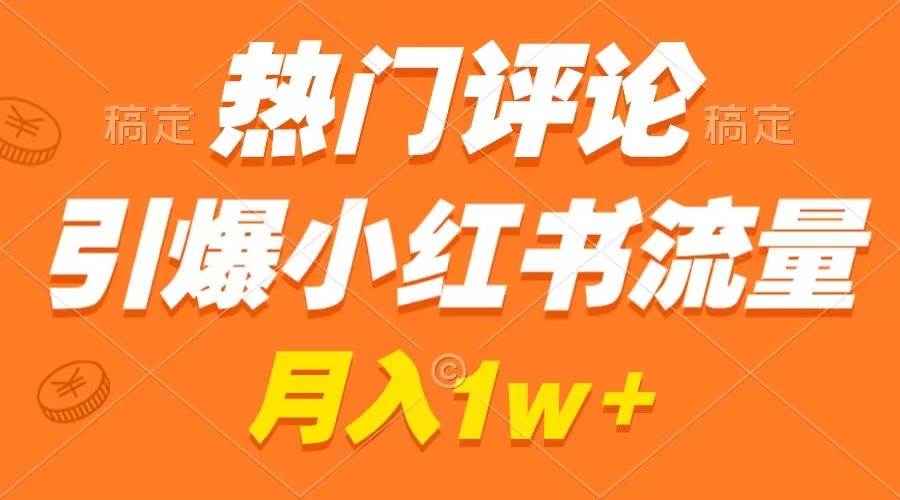 热门评论引爆小红书流量，作品制作简单，广告接到手软，月入过万不是梦-淘金创客