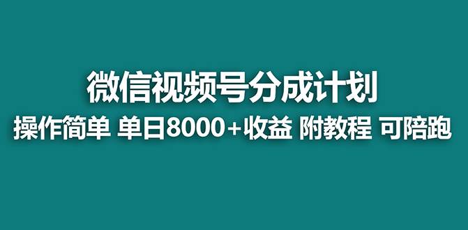 【蓝海项目】视频号分成计划，单天收益8000+，附玩法教程！可陪跑-淘金创客