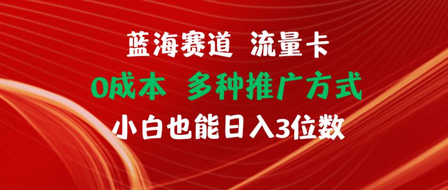 蓝海赛道 流量卡 0成本 小白也能日入三位数-淘金创客