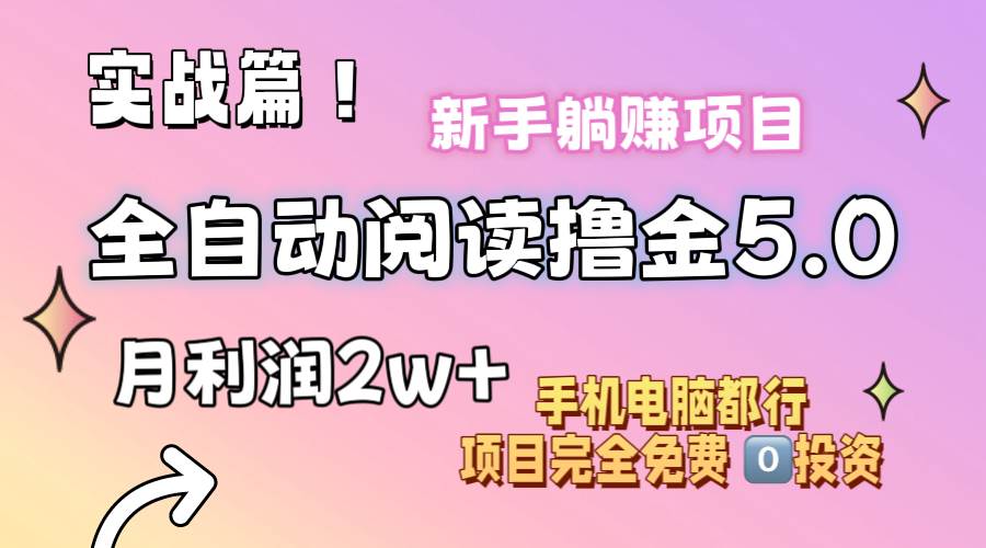 小说全自动阅读撸金5.0 操作简单 可批量操作 零门槛！小白无脑上手月入2w+-淘金创客
