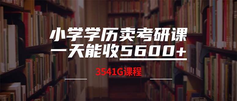 小学学历卖考研课程，一天收5600（附3580G考研合集）-淘金创客